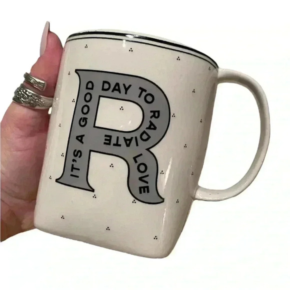 Anthropologie “R” monogram mug| Drop Cap Mug - Picture 1 of 8